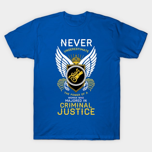 Criminal Justice Woman T-Shirt by veerkun